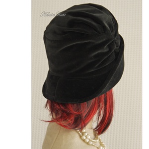 ERNA cloche - bársony flapper kalap - ruha & divat - sál, sapka, kendő - kalap - Meska.hu