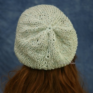 BEANIE / körte - trendi kézzel kötött sapka /  menta  - ruha & divat - sál, sapka, kendő - sapka - Meska.hu