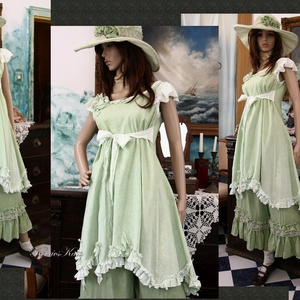 OPHELIA / zöld - shabby chic princessz-ruha  - ruha & divat - női ruha - ruha - Meska.hu
