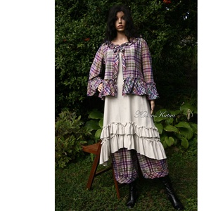 PATSY - lagenlook flanel kabátka  - ruha & divat - női ruha - blúz - Meska.hu