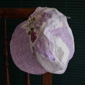 DERBY - shabby chic patchwork sapka / levendula - ruha & divat - sál, sapka, kendő - sapka - Meska.hu