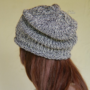 BEANIE / körte - trendi kézzel kötött lenes sapka / cink  - ruha & divat - sál, sapka, kendő - sapka - Meska.hu
