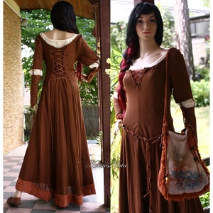 LADY CLARE kirtle replika - gótikus design ruha  Waterhouse festménye nyomán  - ruha & divat - női ruha - ruha - Meska.hu