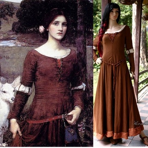 LADY CLARE kirtle replika - - design ruha  Waterhouse festménye nyomán  - ruha & divat - női ruha - ruha - Meska.hu