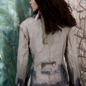 LINEN-FLAX JACKET- artsy design kabátka - ruha & divat - női ruha - blézer & kosztüm - Meska.hu