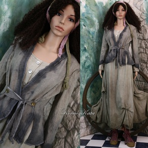 LINEN-FLAX JACKET- artsy design kabátka - ruha & divat - női ruha - blézer & kosztüm - Meska.hu