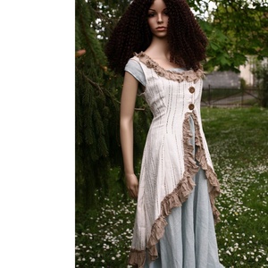 ESTELLA - romantikus lagenlook mellény   - ruha & divat - női ruha - mellény - Meska.hu