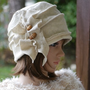 FILC-CLOCHE - flapper filckalap / ivory - ruha & divat - sál, sapka, kendő - kalap - Meska.hu
