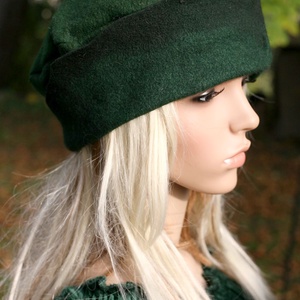 POLLY -  design  filc kalap / sötétzöld - ruha & divat - sál, sapka, kendő - kalap - Meska.hu