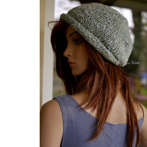 BEANIE / körte - trendi kézzel kötött sapka / jade-metál - ruha & divat - sál, sapka, kendő - sapka - Meska.hu