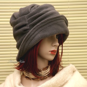 ERNA cloche -szürke polár flapper kalap - ruha & divat - sál, sapka, kendő - kalap - Meska.hu