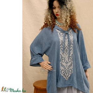 RUBY - lagenlook tunika / farmerkék - ruha & divat - női ruha - tunika - Meska.hu