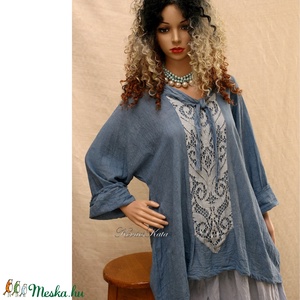 RUBY - lagenlook tunika / farmerkék - ruha & divat - női ruha - tunika - Meska.hu