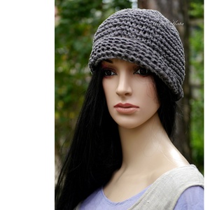 BEANIE/szürke - trendi kézzel kötött len-pamut sapka - ruha & divat - sál, sapka, kendő - sapka - Meska.hu BEANIE/szürke - trendi kézzel kötött len-pamut sapka - ruha & divat - sál, sapka, kendő - sapka - Meska.hu