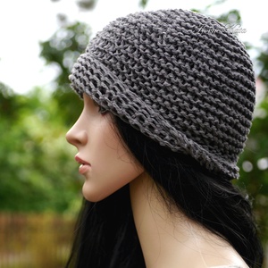 BEANIE/szürke - trendi kézzel kötött len-pamut sapka - ruha & divat - sál, sapka, kendő - sapka - Meska.hu BEANIE/szürke - trendi kézzel kötött len-pamut sapka - ruha & divat - sál, sapka, kendő - sapka - Meska.hu
