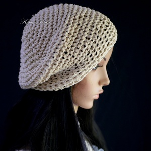 BEANIE/nyers - trendi kézzel kötött len-pamut sapka BELLE - ruha & divat - sál, sapka, kendő - sapka - Meska.hu BEANIE/nyers - trendi kézzel kötött len-pamut sapka BELLE - ruha & divat - sál, sapka, kendő - sapka - Meska.hu