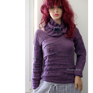 BARKA BabyAlpaca Silk - kézzel kötött exkluzív artsy-design pulóver / hanga - ruha & divat - női ruha - pulóver - Meska.hu