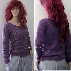 BARKA BabyAlpaca Silk - kézzel kötött exkluzív artsy-design pulóver / hanga - ruha & divat - női ruha - pulóver - Meska.hu
