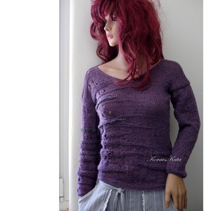 BARKA BabyAlpaca Silk - kézzel kötött exkluzív artsy-design pulóver / hanga - ruha & divat - női ruha - pulóver - Meska.hu