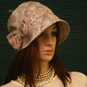 MARIE cloche - lenvászon flapper kalap - ruha & divat - sál, sapka, kendő - kalap - Meska.hu