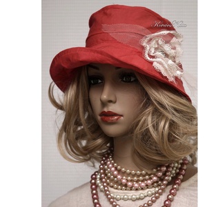 BÖBE-KALAP / korall - nyári nap-kalap, Ruha & Divat, Sál, Sapka, Kendő, Kalap, Varrás, Festett tárgyak, MESKA