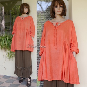 PAULA - lagenlook tunika / korall - ruha & divat - női ruha - tunika - Meska.hu PAULA - lagenlook tunika / korall - ruha & divat - női ruha - tunika - Meska.hu
