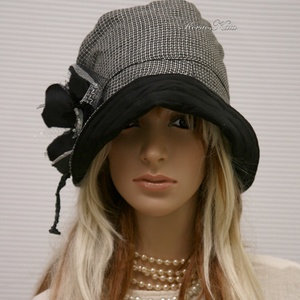 MALINKA cloche  - lenszövet flapper kalap - ruha & divat - sál, sapka, kendő - kalap - Meska.hu
