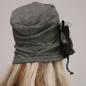 MALINKA cloche  - lenszövet flapper kalap - ruha & divat - sál, sapka, kendő - kalap - Meska.hu