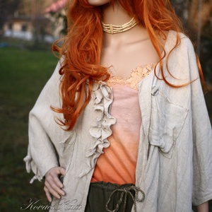 CROPPED LINEN JACKET - bohém design kabátka - ruha & divat - női ruha - blúz - Meska.hu CROPPED LINEN JACKET - bohém design kabátka - ruha & divat - női ruha - blúz - Meska.hu