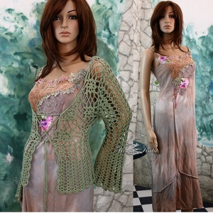 RINA-SZETT - shabby chic ruha horgolt kabátkával - ruha & divat - női ruha - ruha - Meska.hu