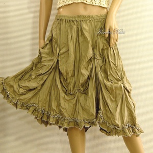 PAMÉLA - bohém raffolt-gyűrt selyemszoknya  - ruha & divat - női ruha - szoknya - Meska.hu