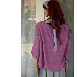 KIRA - lagenlook géz-kabátka / meggy-szósz - ruha & divat - női ruha - bolero - Meska.hu