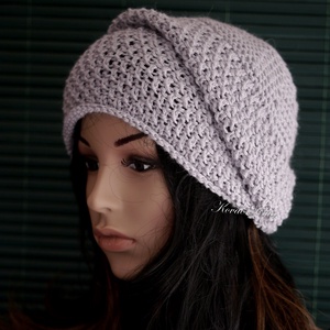 LIBERTY / beanie  - kézzel kötött exkluzív alpaka-selyem sapka / ezüstszürke, Ruha & Divat, Sál, Sapka, Kendő, Sapka, Kötés, MESKA