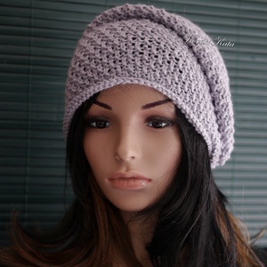 LIBERTY / beanie  - kézzel kötött exkluzív alpaka-selyem sapka / ezüstszürke - ruha & divat - sál, sapka, kendő - sapka - Meska.hu