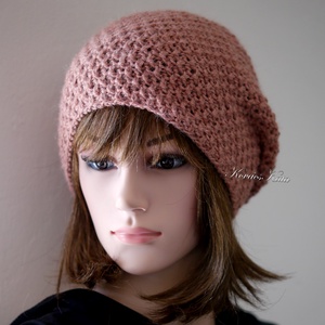 LIBERTY / beanie  - kézzel kötött exkluzív alpaka sapka / lazac - ruha & divat - sál, sapka, kendő - sapka - Meska.hu