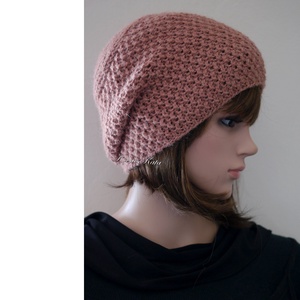 LIBERTY / beanie  - kézzel kötött exkluzív alpaka sapka / lazac - ruha & divat - sál, sapka, kendő - sapka - Meska.hu