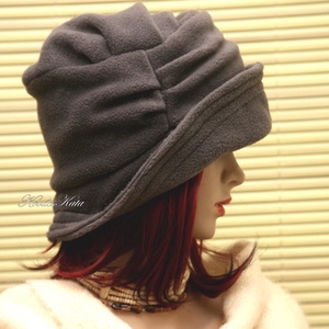 ERNA cloche -szürke polár flapper kalap - ruha & divat - sál, sapka, kendő - kalap - Meska.hu