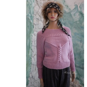 ALPAKA MADIE PULCSI  - exkluzív kézzel kötött pulóver / rózsa - ruha & divat - női ruha - pulóver & kardigán - Meska.hu