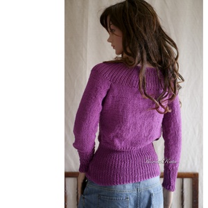 MADIE / merinó-pamut - kézzel kötött pulóver / hanga - ruha & divat - női ruha - pulóver - Meska.hu