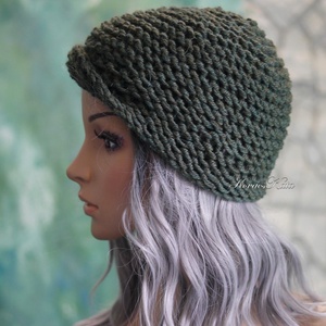 BEANIE/alpaka - trendi kézzel kötött chunky sapka / kekizöld - Meska.hu