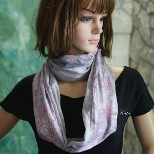 INFINITY / rajzos puplin - körsál, csősál, mőbiusz-sál /  szürke - ruha & divat - sál, sapka, kendő - sál - Meska.hu