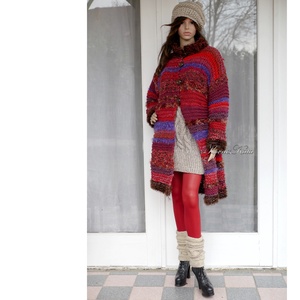 LYRA KABÁTJA - kézzel kötött mesés chunky kabát - ruha & divat - női ruha - pulóver - Meska.hu