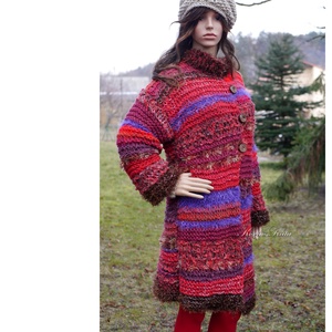 LYRA KABÁTJA - kézzel kötött mesés chunky kabát - ruha & divat - női ruha - pulóver - Meska.hu