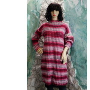 BÍBORCSÍKOS - kézzel kötött mohair pulóverruha, Ruha & Divat, Női ruha, Ruha, Kötés, MESKA