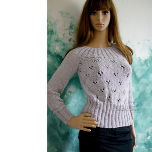 PATSYBabyAlpaca Silk - kézzel kötött exkluzív design pulóver / ezüst - ruha & divat - női ruha - pulóver - Meska.hu