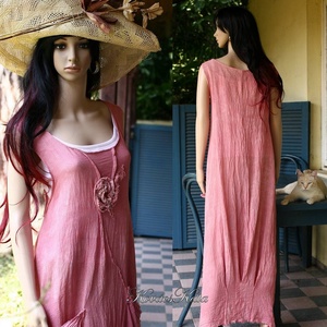 KIM-ARTSY - shabby chic lagenlook design ruha / rózsaszín - ruha & divat - női ruha - ruha - Meska.hu