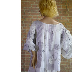 KIMONÓ KABÁTKA - lagenlook design kabátka / margarétás - ruha & divat - női ruha - bolero - Meska.hu