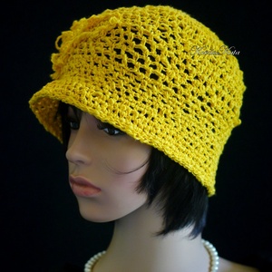 MAGNÓLIA - horgolt nyári flapper kalap / kikerics - ruha & divat - sál, sapka, kendő - kalap - Meska.hu