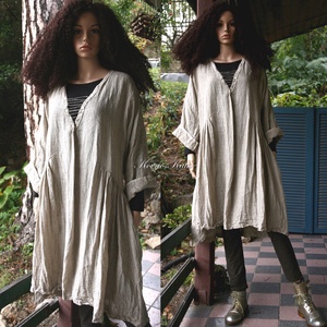 PAULA FLAX-LENBŐL - lagenlook tunikaruha, Ruha & Divat, Női ruha, Ruha, Varrás, MESKA