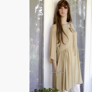 PAULA / bézs muszlin - lagenlook design tunika - ruha & divat - női ruha - tunika - Meska.hu